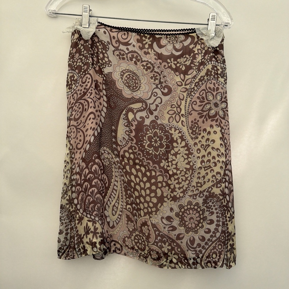 Vintage Easy Wear by El Corte Inglés (Spain) paisley silk skirt